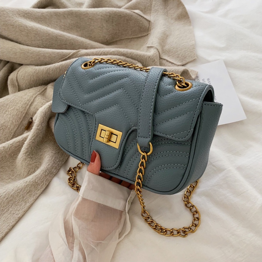 Faux Leather Medium Shoulder Bag